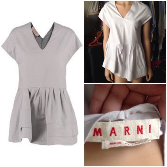 Marni Tops - Marni Pleated Architectural Cotton Silk Top